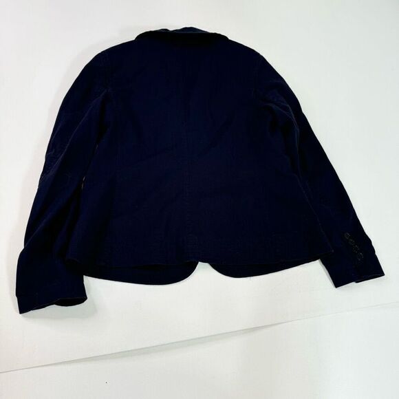 Talbots Jacket Womens 10 Blue Solid Long-Sleeve Shawl Lapel Button-Front Blazer - Picture 6 of 9